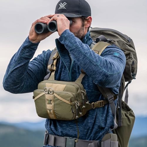 [VOTAGOO GEAR] Fishing Vest Fishing Bag Fishing Vest Multifunctional Chest Pack (JP, Alphabet, Free Size, GREEN)