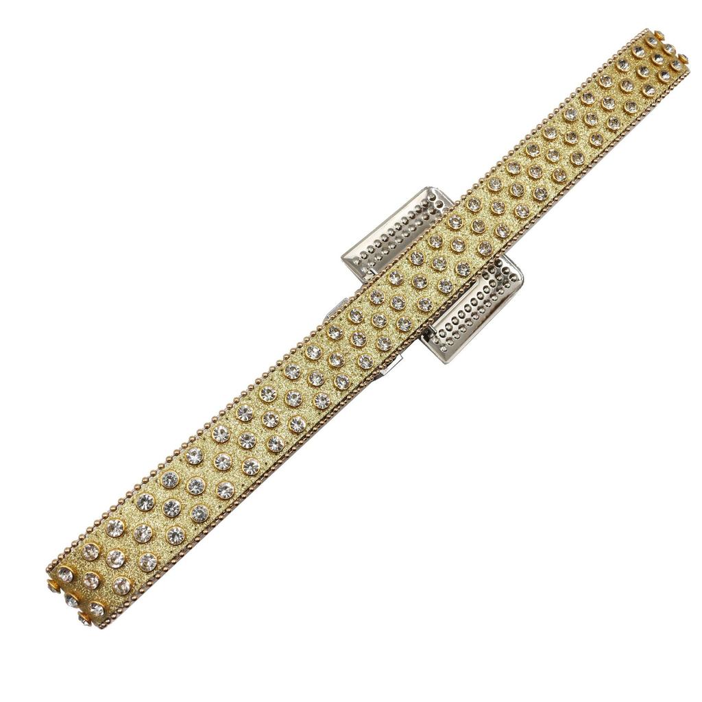 Belt for Women's Crystal Diamond Acrylic Color Diamond Pearlescent Lacquered Three-piece Set Trousers Belt Men's Accessories Denim