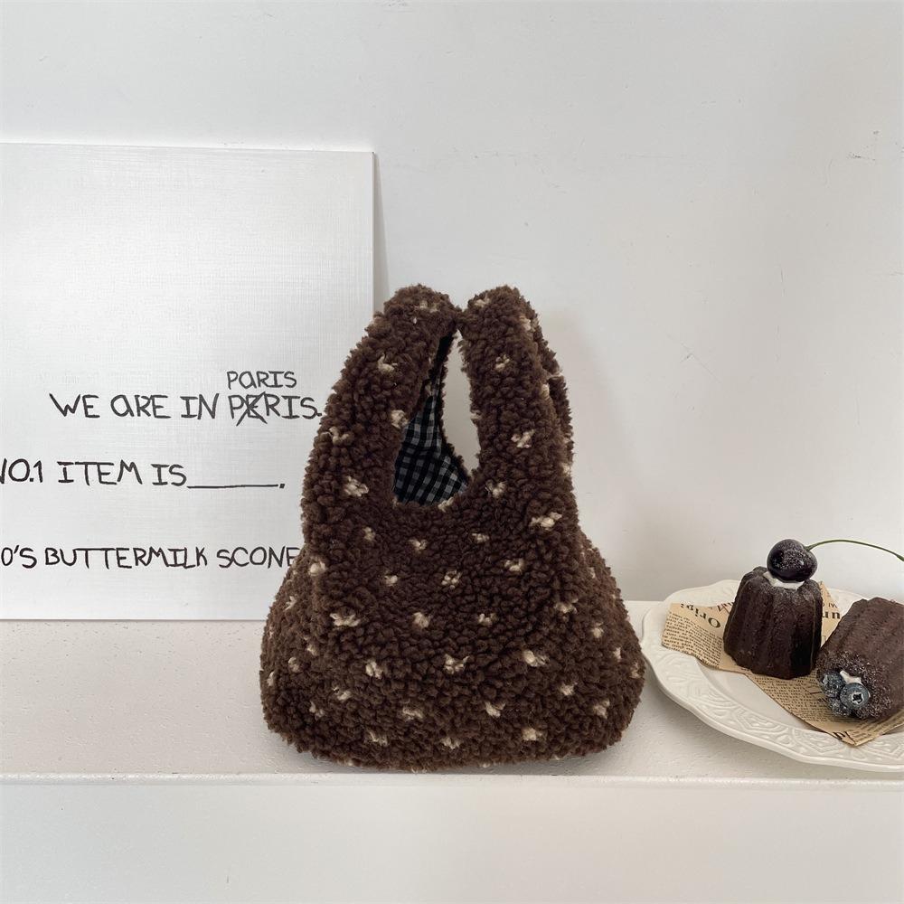 Leopard Print Women Clutch Bag Soft Plush Autumn Winter Fashion Handbag Tote Storage