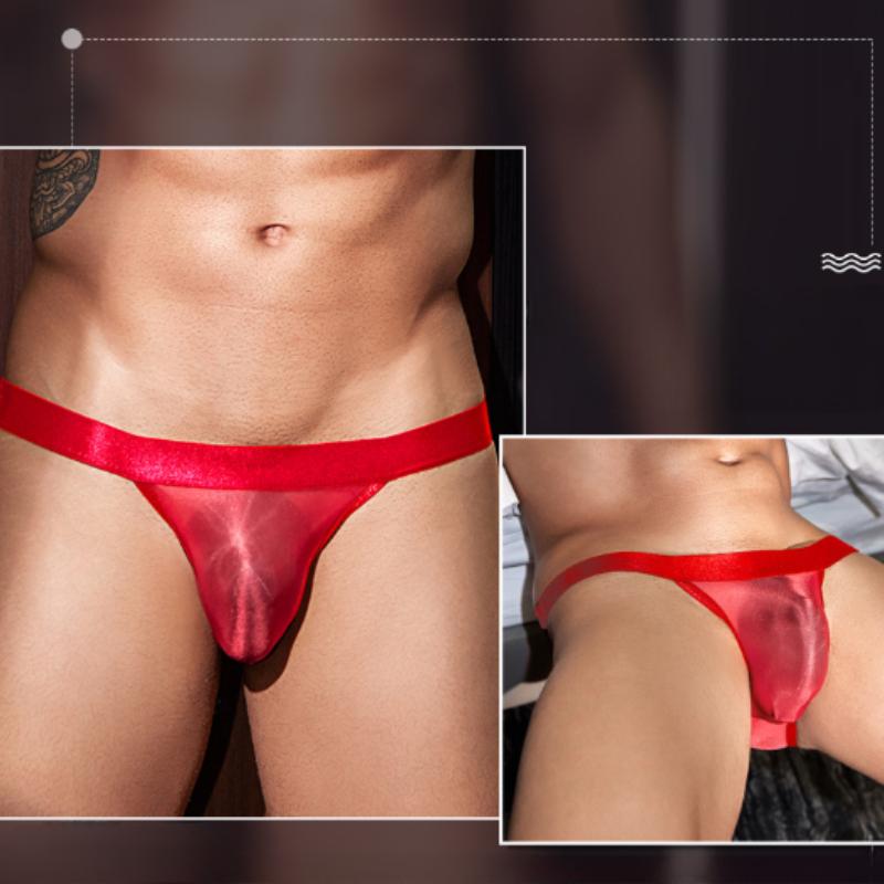 Herenonderbroek Sexy Dunne Transparante Onderkleding Olieachtige Glanzende Doorzichtige Slipjes Hoge Elasticiteit Jockstrap U-vormige Convexe Zakje Lingerie Onderbroeken