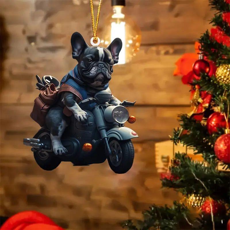 Unique Acrylic Christmas Gift Car Ornament Featuring Adorable Cartoon Design For Interior Decoration