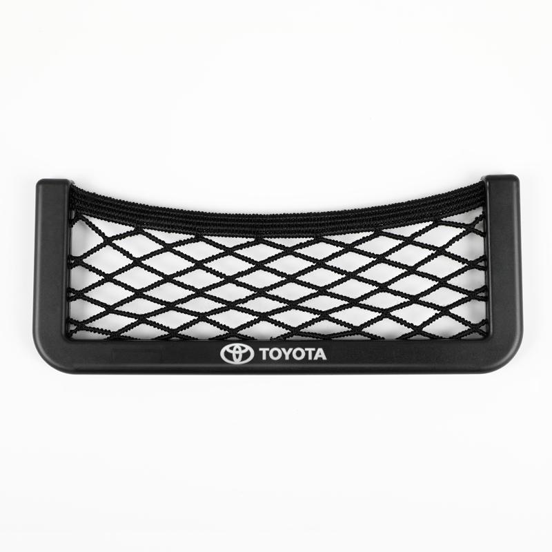 

Net Bag Phone Holder Pocket Car sticker for Toyota camry chr Storage Organizer corolla rav4 yaris prius car auto Accessories чёрный
