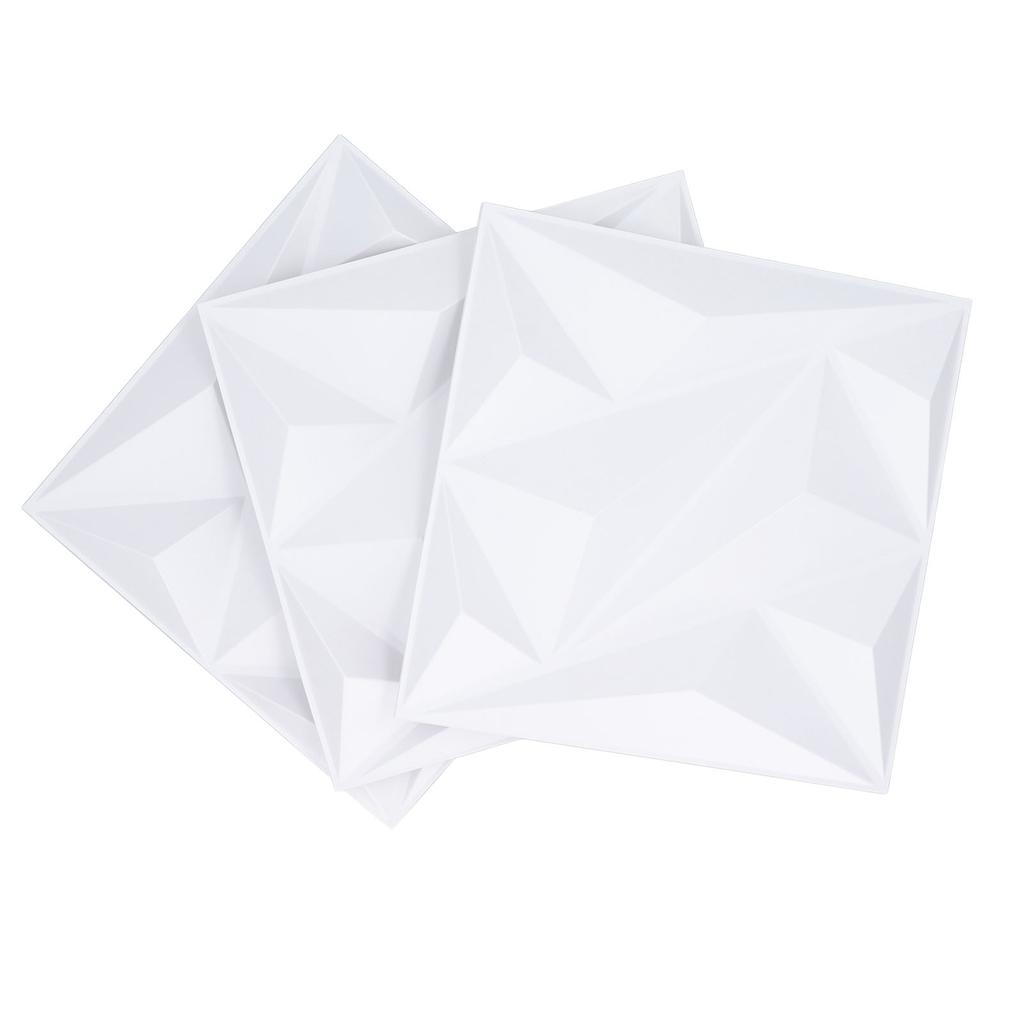 12 szt. Dekoracyjny panel ścienny 3D Matowa biel 300x300MM Teksturowane panele ścienne z PVC do sypialni na żywo