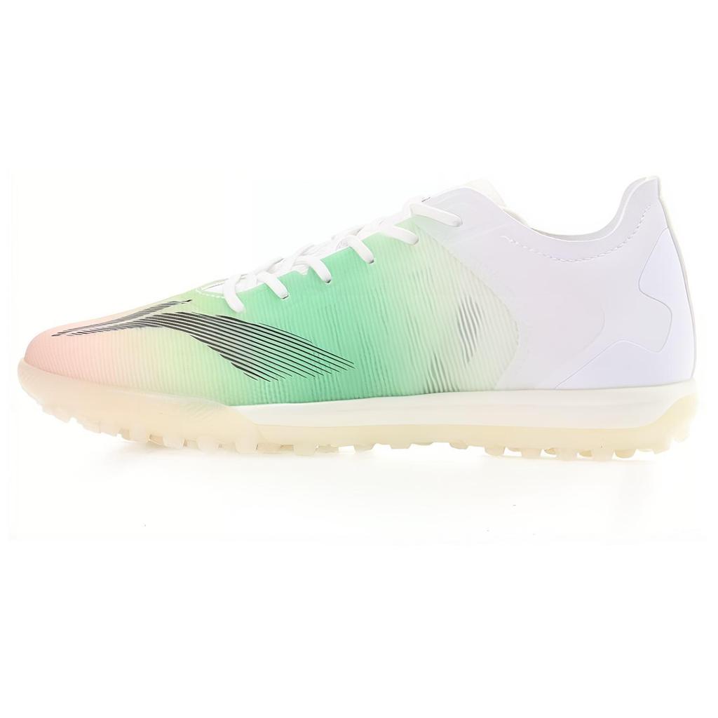 New LiNing TF Rubber Broken Studs Indoor Cushioning, Slip Resistant, And Abrasion Resistant Soccer Shoes Men's White Green ASTS019-2