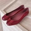 Ins style Patent Leather Shallow Tabi Women Flats Shoes Spring Summer Vintage Split Toe Wedges Casual Loafers Shoes