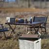 Multi-Functional Folding Camping Box with Wooden Lid: Portable Car & Outdoor Food Storage Suitcase