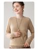 Women's Versatile Cashmere Round Neck Sweater - Thin, Simple, Loose-Fit Knitted Design for Autumn/Winter.