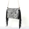 PU Leather Crossbody Bags for Women Zebra Print Patchwork Shoulder Handbags Designer Tassels Wristlet Clutch Wallet