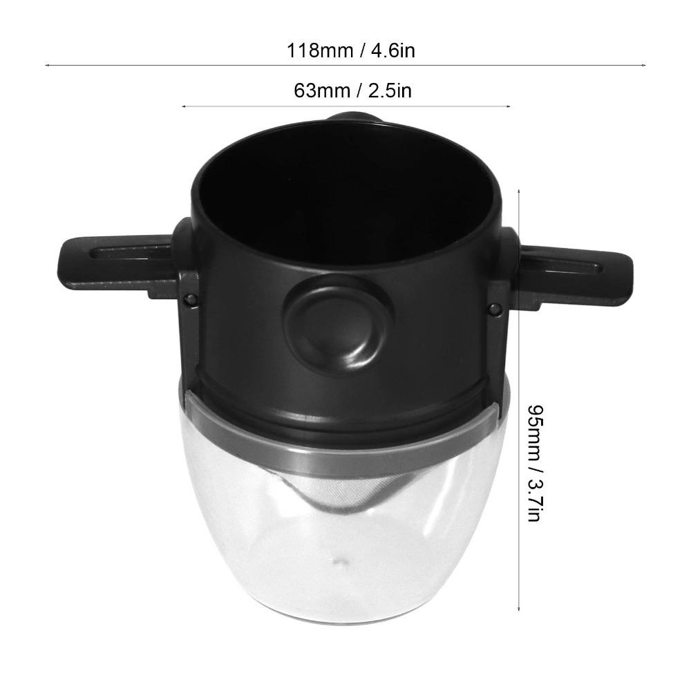 Transparent Plastic PP Cup Stainless Steel Coffee Filter Portable Coffee Dripper Camping