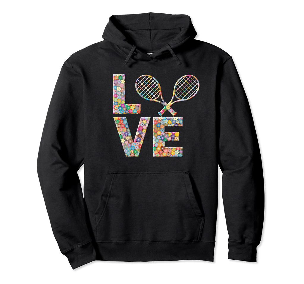 Badminton Racket Loves Flowers. Hoodie