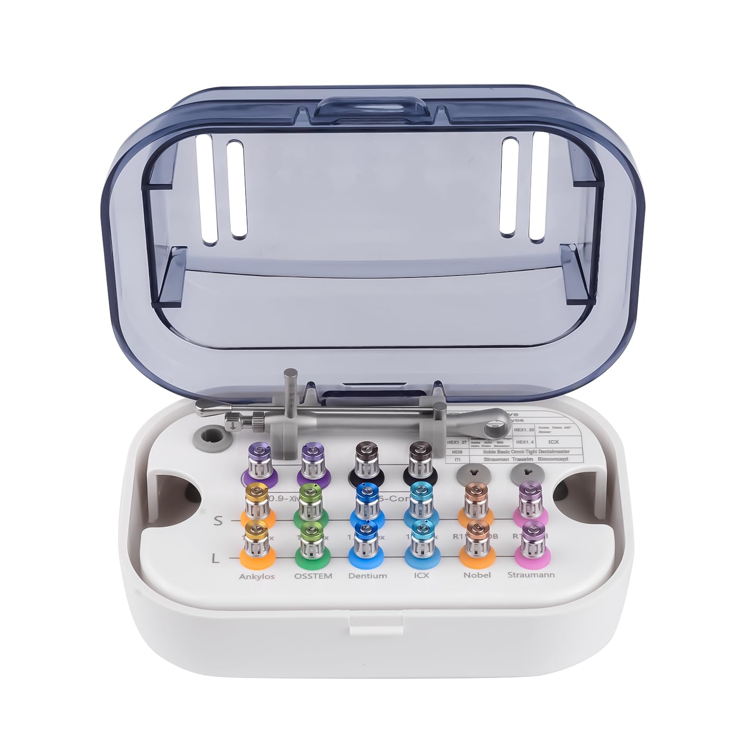 

Kurtvenid DH167 Имплантологический Динамометрический Универсальный Ключ Шестигранный Ремонт Стерилизуемый из Цветной Нержавеющей Стали 16-предметный Ключ, Набор, 10-70 Нсм, Вороток, Инструмент,