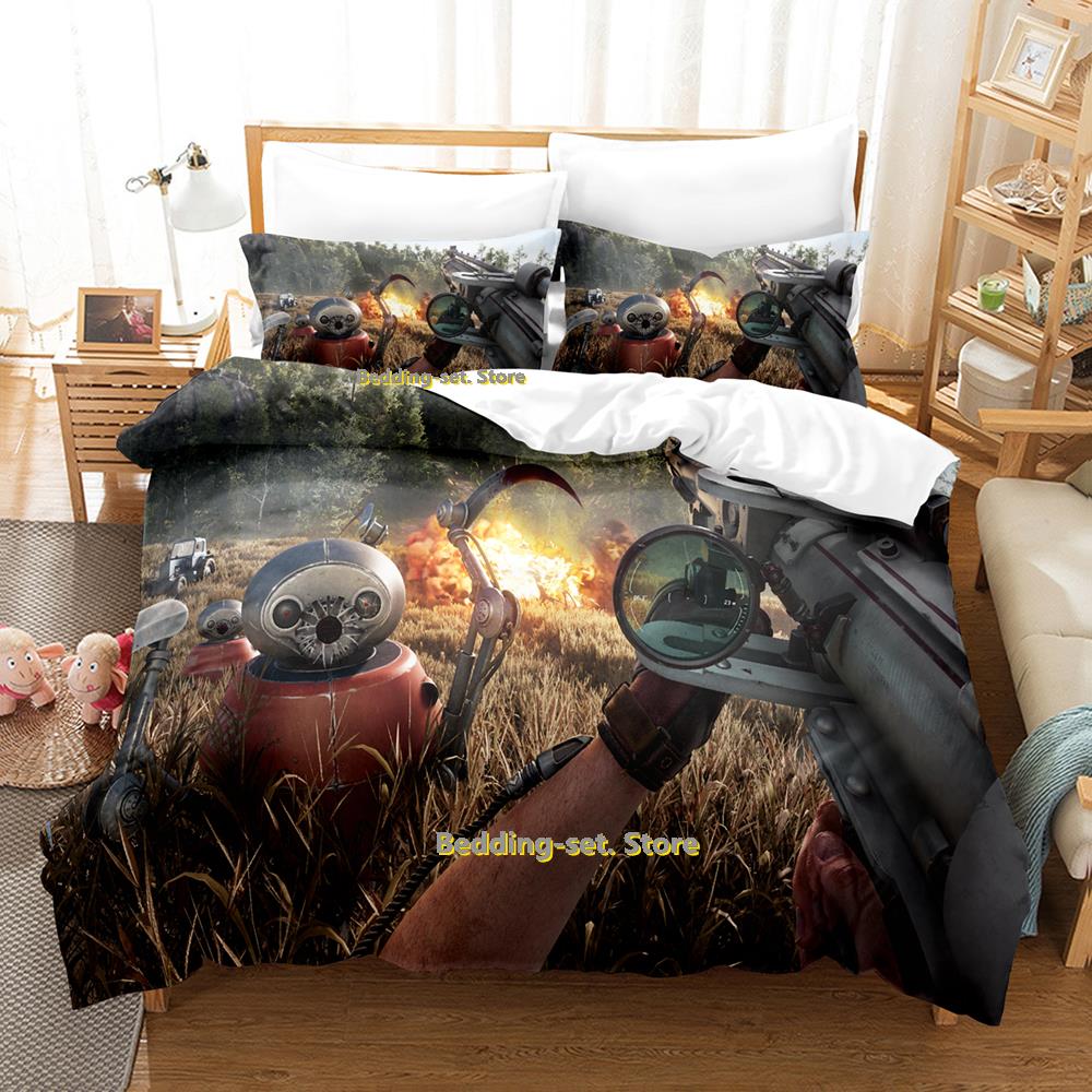 Atomic Heart Bettwäsche-Set Einzelbett Doppelbett Vollgröße Queen-Size King-Size Bettwäsche-Set für Erwachsene Kinder Schlafzimmer Dreiteilige Sets 3D-Druck Anime Bettwäsche