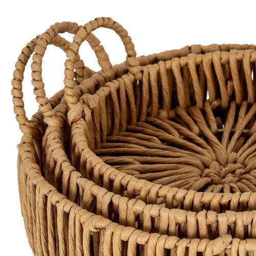 Hill Interiors Wicker Round Tray Set (Pack of 3)