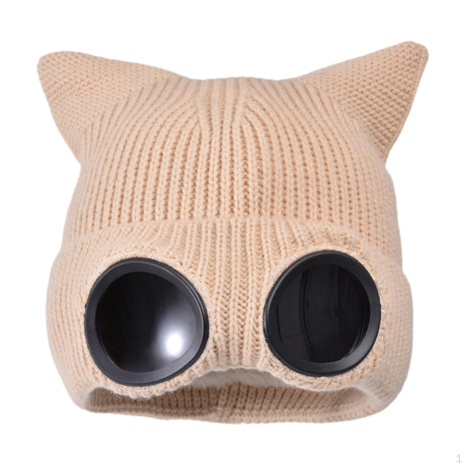 

Шапка-бини для взрослых, повседневная, с очками для кемпинга, праздника, фестиваля, вечеринки на свежем воздухе бежевый