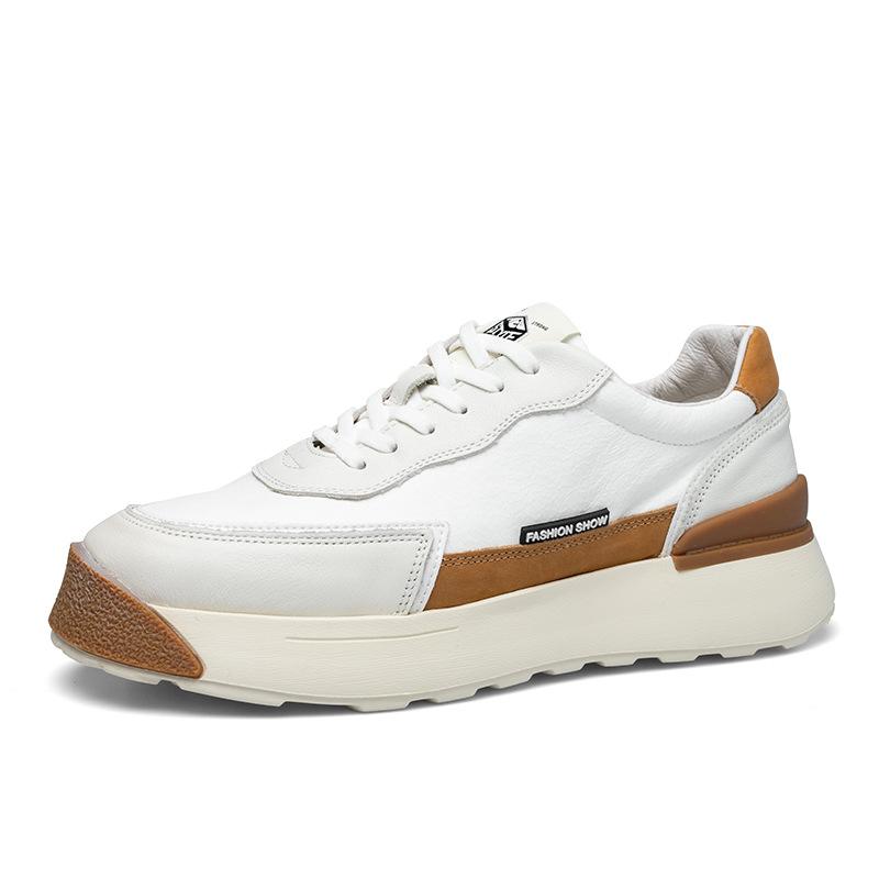 

Мужская обувь весна и осень новая толстая подошва мужская кожаная повседневная универсальная спортивная обувь корейская версия модные маленькие белые туфли мужские 44