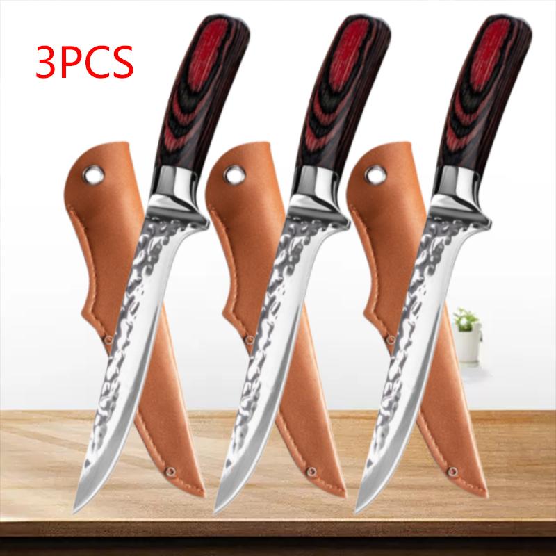 Hand-Forged Steel Kitchen Knives Professional Boning Knife Fillet Knife for Fish Meat Deboning Butcher Cleaver Cooking Tools