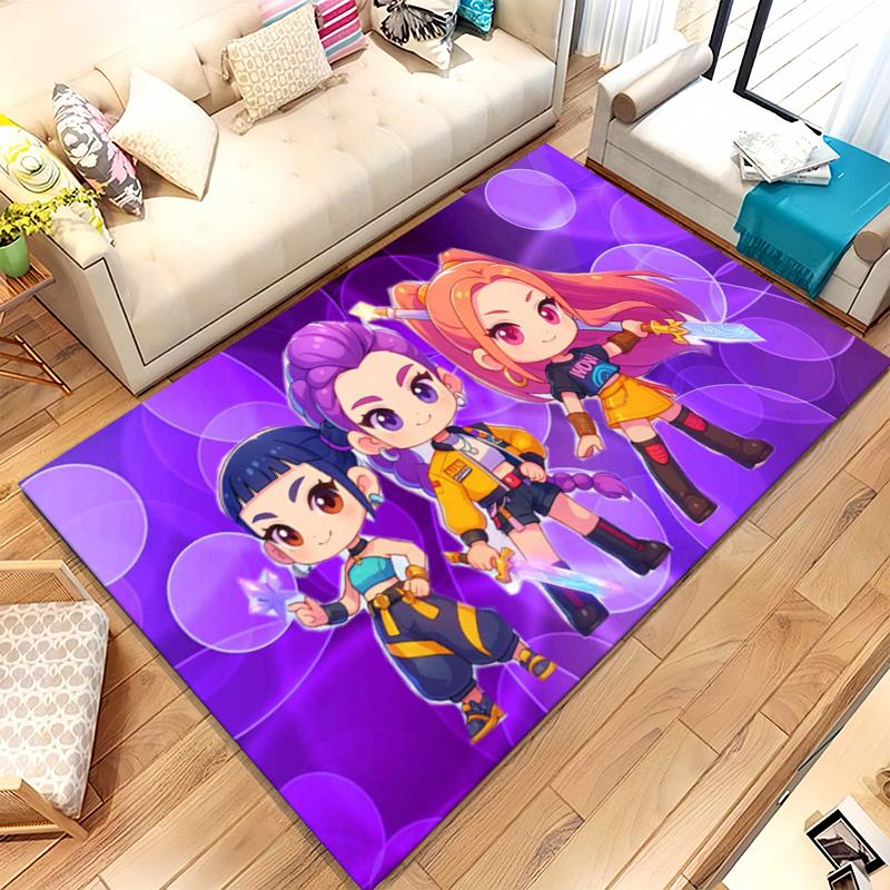 K-Pop Demon Hunters Golden Saja Boys Living Room Non-Slip Area Rug Soft Carpet for Bedroom Playroom Sofa,Home Decor Doormat