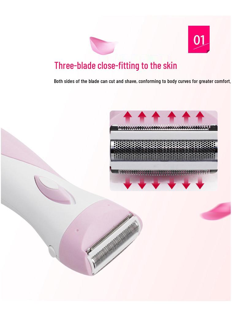 Rechargeable Women's Electric Epilator & Shaver for Underarm and Leg Hair Removal