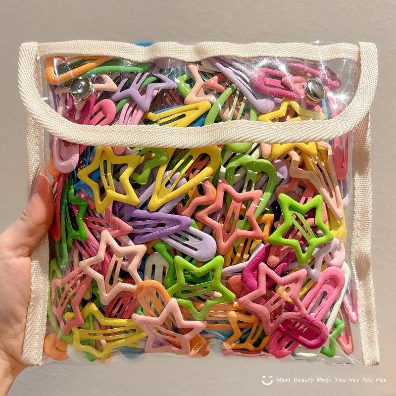 10Pcs/Set Colorful Shaped Hair Clips Non Slip Assorted Bright Colors Bulk for Travel Shooting Cute Hairstyling