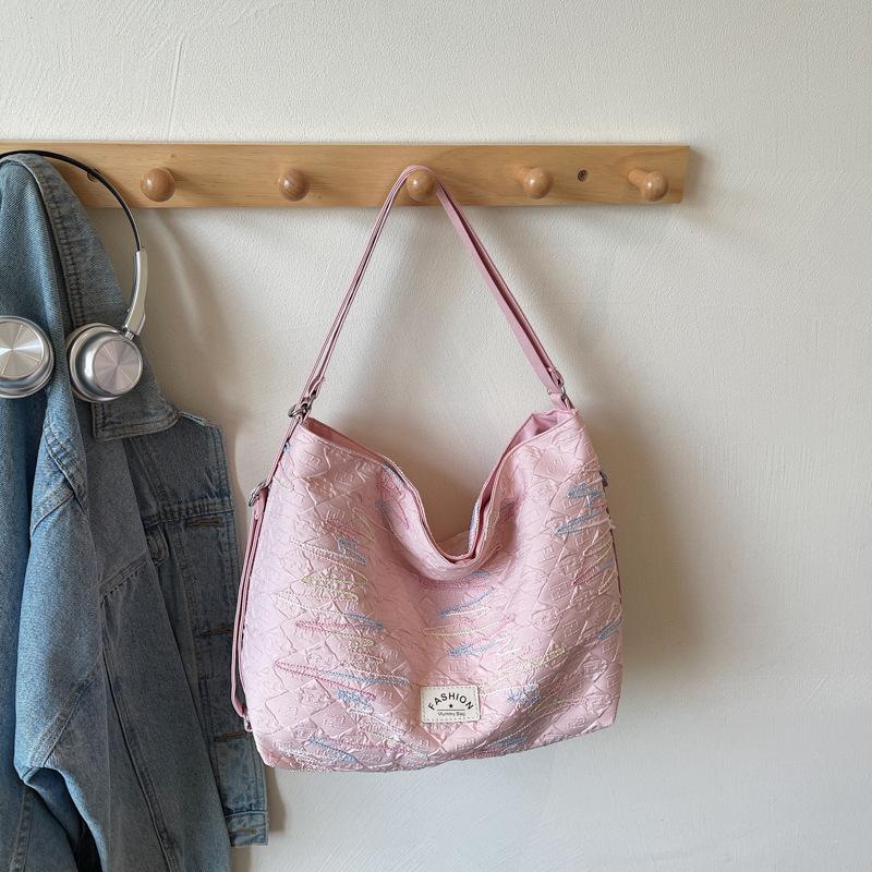 

New fashion niche Ruiying shoulder messenger bag personalized dumpling bag canvas bag women s large capacity розовый