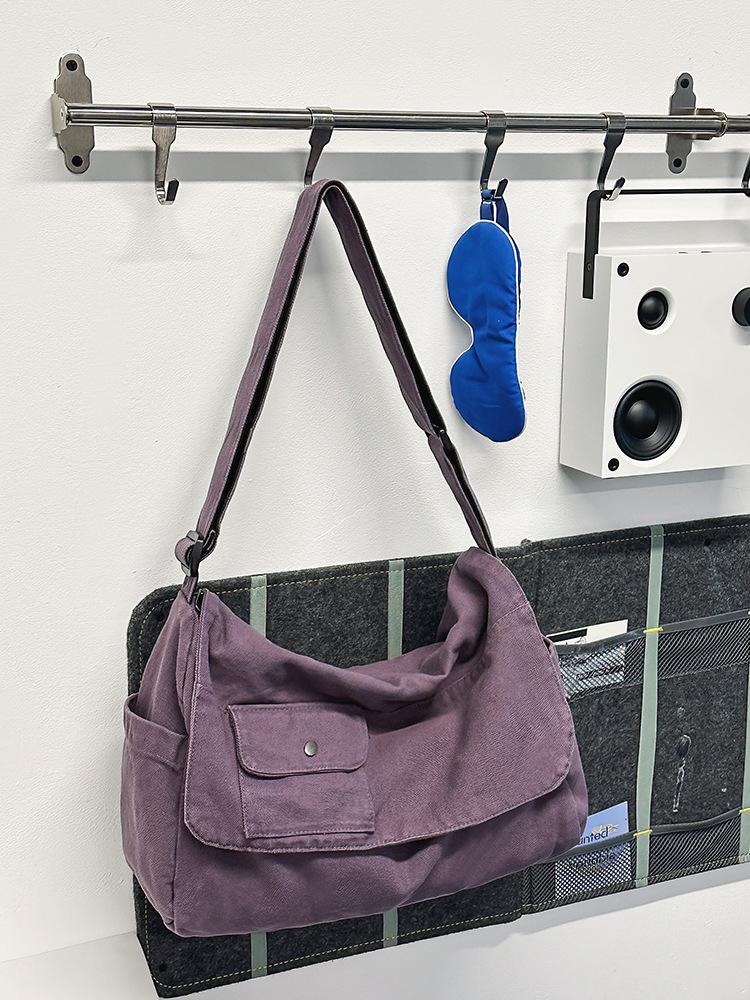 Bolso bandolera de lona estilo japonés - Unisex Casual de un solo hombro para estudiantes