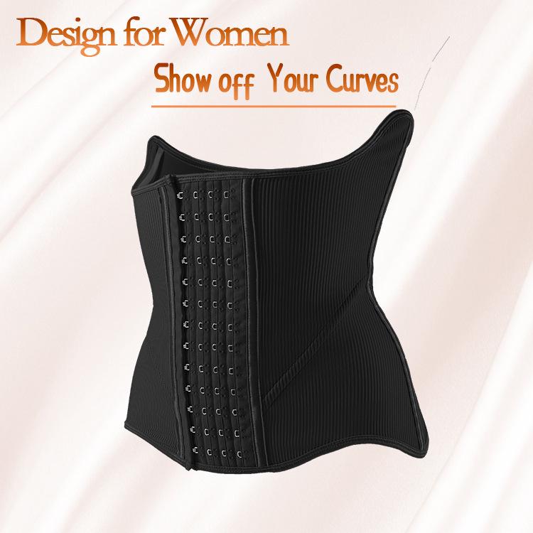 Luxurious Hourglass Waist Cincher: Abdominal Binder with Breast Support, 10 Steel Bones, 4 Rows, 13 Hooks for Postpartum Body Shaping.