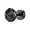 Vnox Multi-faced Cut Zircon Stone Earrings for Men Boys, Screw Back Stud Barbell Shaped Earrings,Black Stainless Steel Jewelry