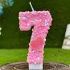 Digital Birthday Candles Cake Decoration First Birthday Celebration Pink Love Heart