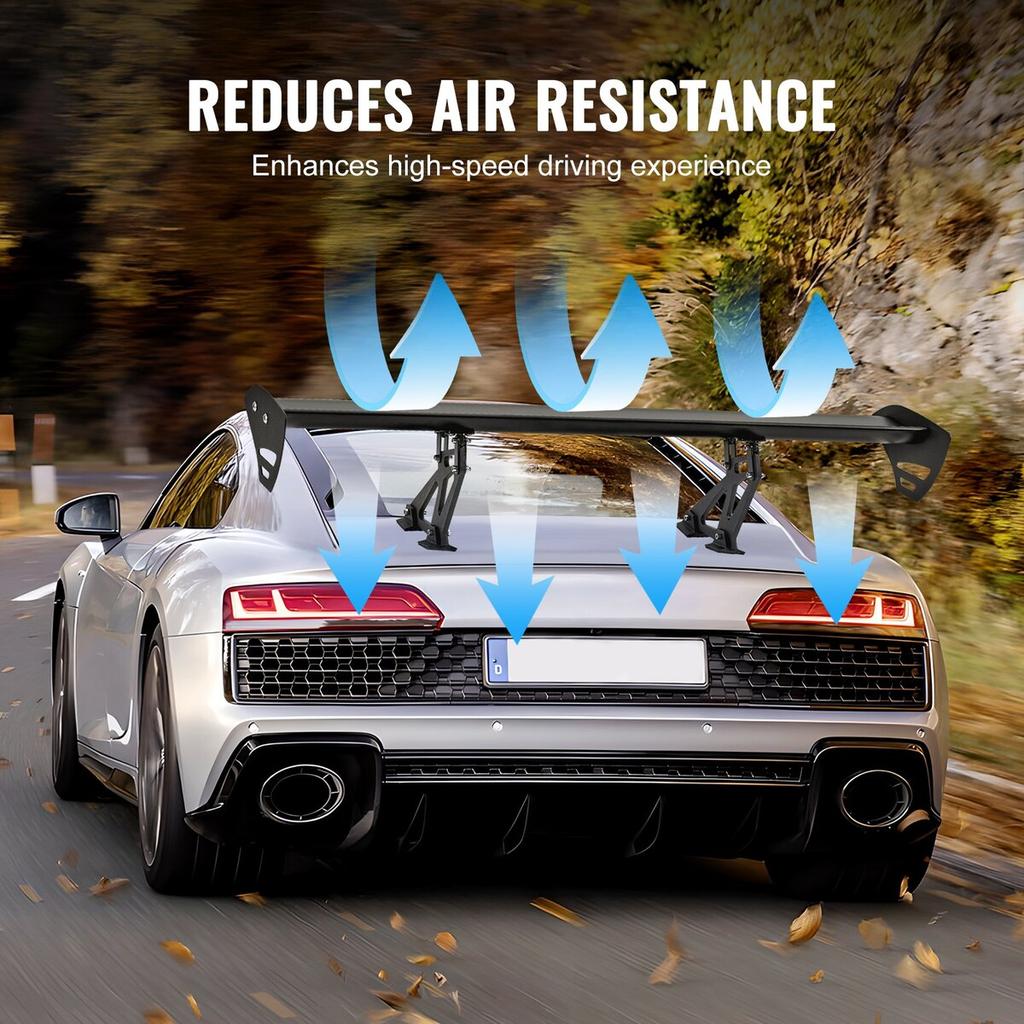Universal Rear Spoiler GT Style Adjustable Trunk Wing Car Racing 43.3''