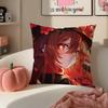 Game Genshin Hu Tao Cushion Cover Pillowcase Short Plush Invisible zipper Room Sofa Cushion Cover