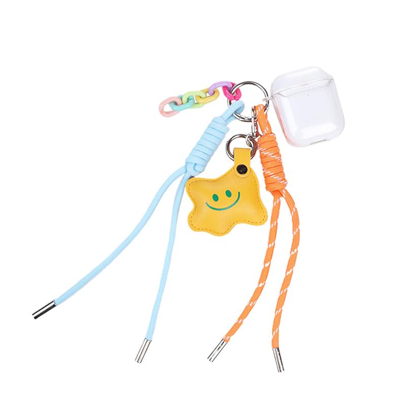 Handmade Keychains Diy Bags Pendants Smiling Faces Woven Ropes Cute Accessories Woven Ropes Decorations