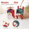 Christmas Hanging Ornaments, Vintage Sled Santa Snowman Pendant Decorations for Christmas Tree, Holiday Props