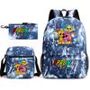 Boys Backpack Rhythm Box Treasure Children's School Bag Anime Satchel Pencil Bag Oxford Cloth Elementary School Student D