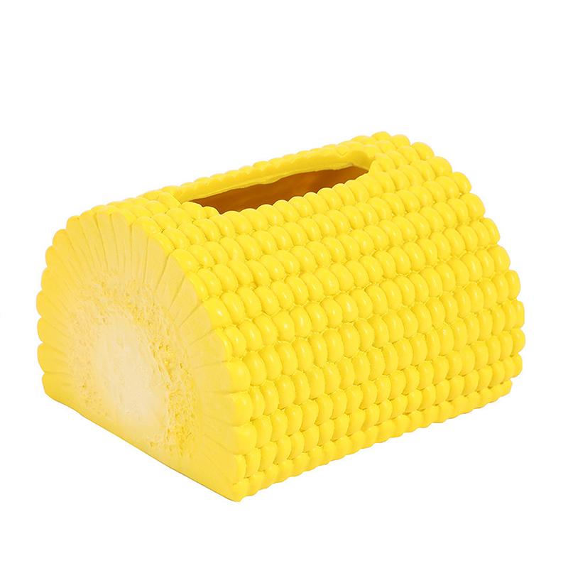 Cutie de șervețele în formă de porumb, recipient decorativ pentru prosoape de hârtie, cutie elegantă de depozitare a șervețelelor, reîncărcabilă, dozator de șervețele, rack
