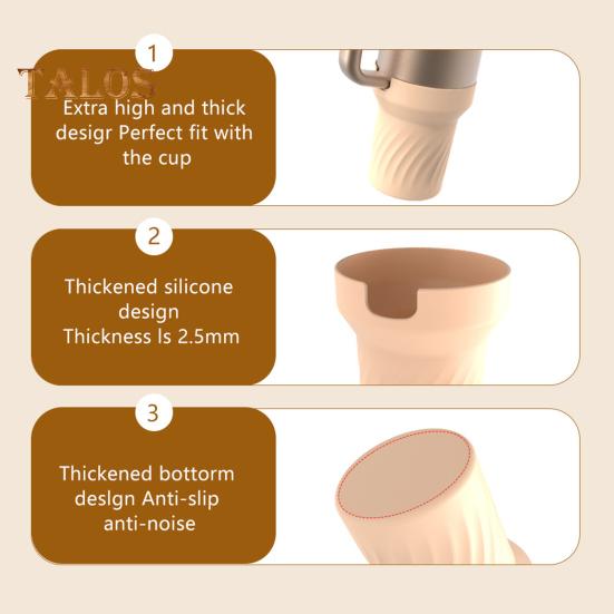 Silikonový kryt šálku pro botičku pohárku 30/40 Oz Potravinářský opakovaně použitelný odolný chránič dna bez BPA