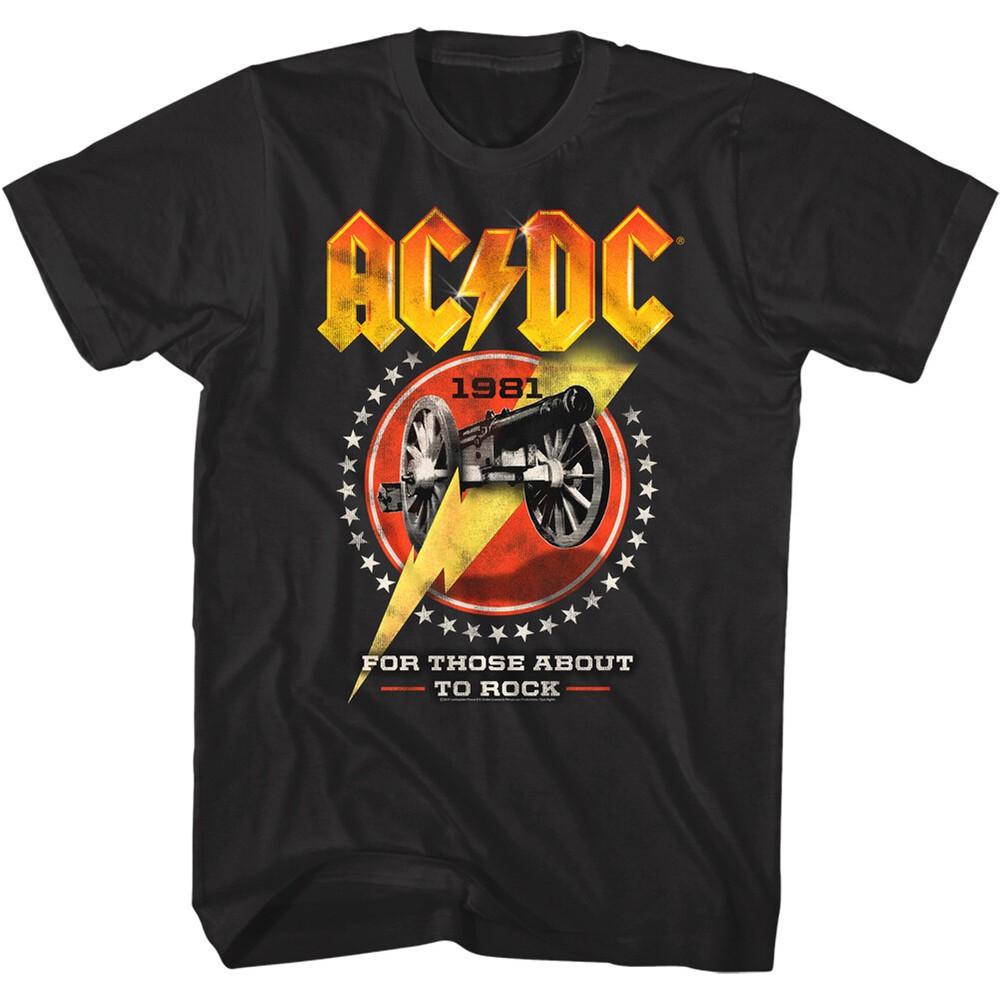 

ACDC Cannon Lightning Bolt Men s T Shirt For Those About To Rock Tour 1981 L