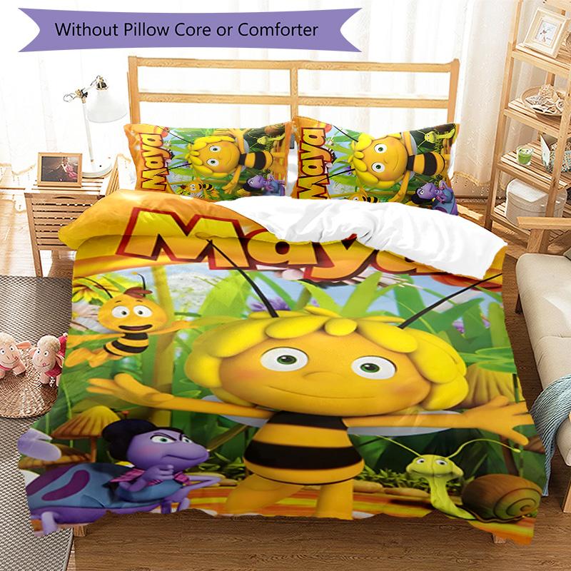 Maya 3pcs Bedding Set Duvet Cover Closure Includes 1 Duvet Cover & 2 Pillowcases for All Seasons Bedroom Home Dorm Decor