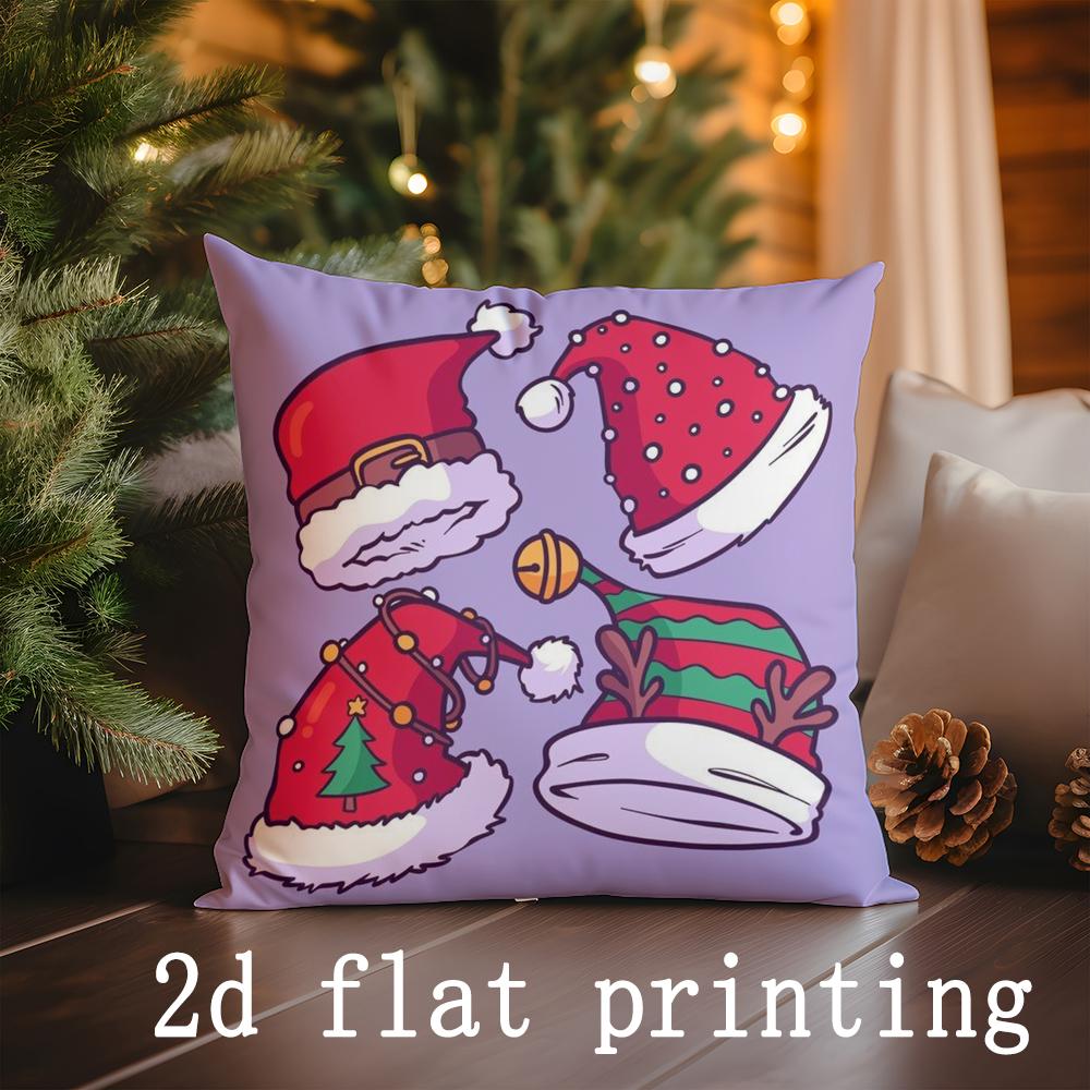 

Home Decor Merry Christmas Santa Pillows Suitable For Sofa Bedroom Car Pillow Cover Cushion Rectangular Back Cushion 40x40cm