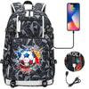 USB Headphone Backpack for Teens Students Boys Girls Leisure Travel Dual Shoulder Bags Soccer Hot Selling Waterproof Large Capacity