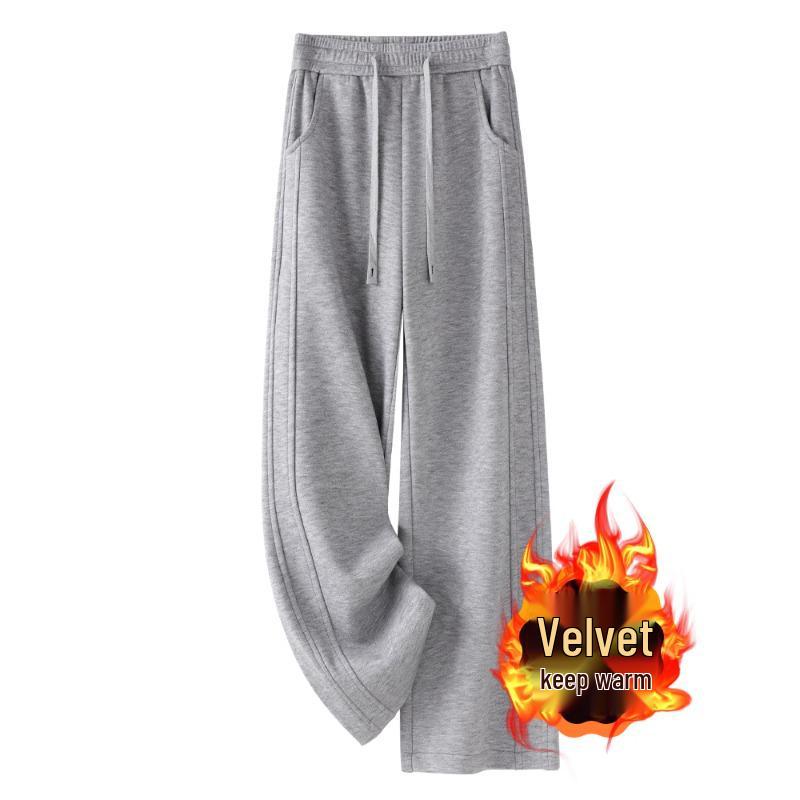 

Ankela Red Wool Wide-Leg Women s Pants, Autumn/Winter 2025, Plus Velvet Warmth, Loose Drape, Straight Leg Style. 32/4XL [145-155 lbs]