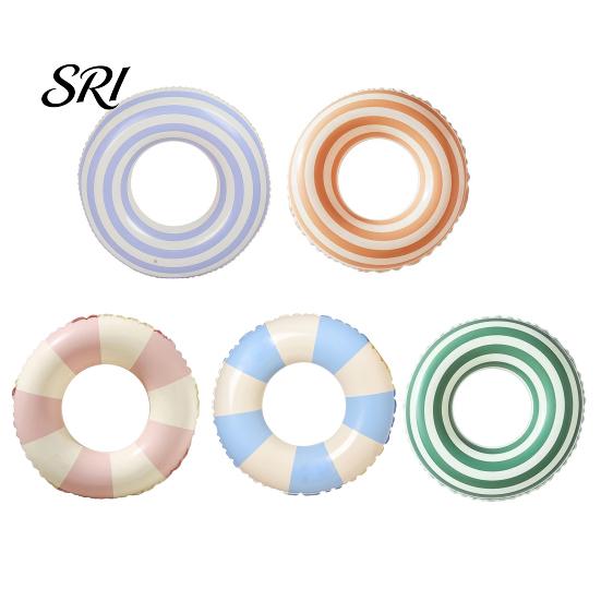 PVC Swim Rings Vintage Striped Swimming Ring Thickened Inflatable Leakproof Men Women Pool Float Tube for Beach Party Child Water