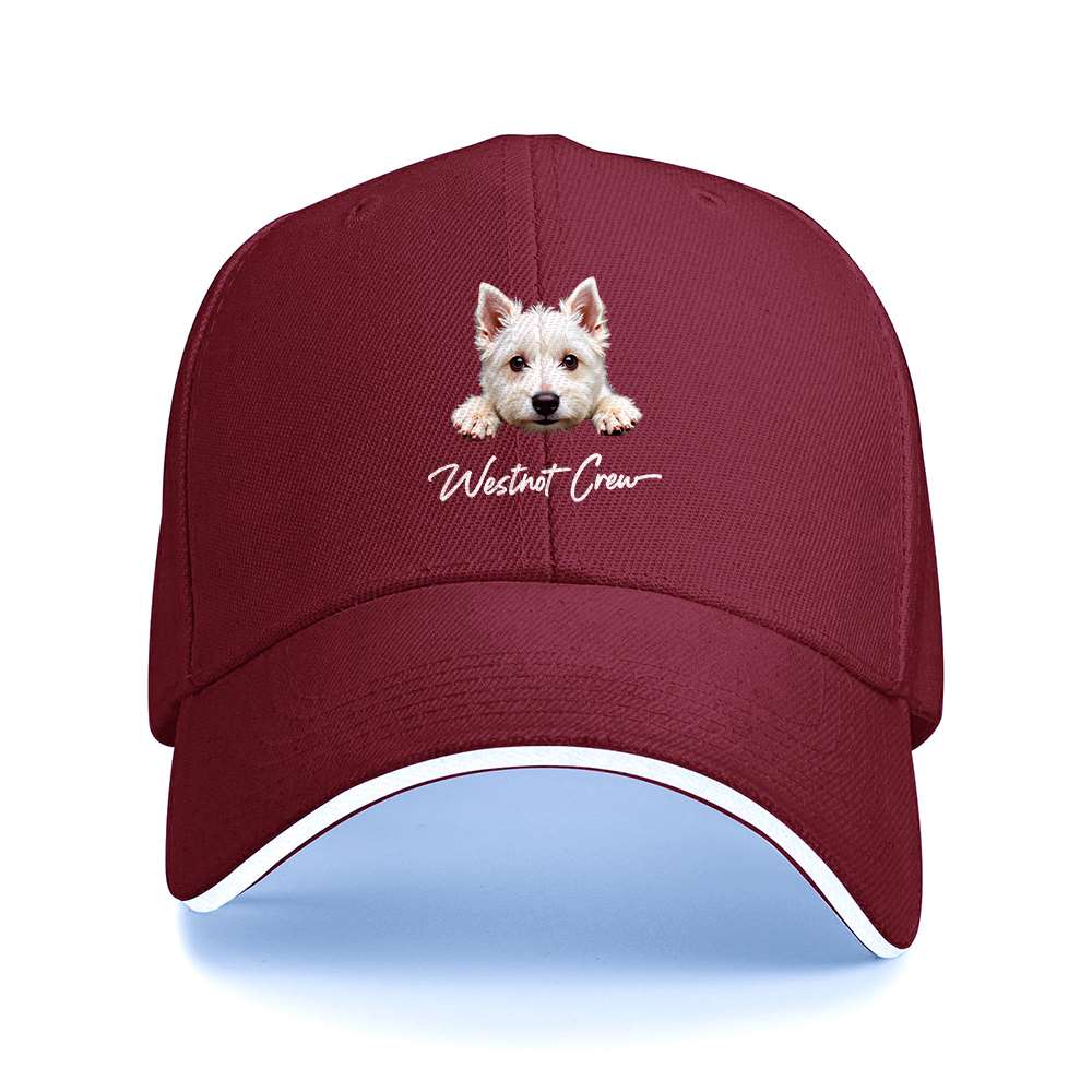 

Westie Crew West Highland Terrier Dog Baseball Cap Polyester Adjustable Casual Outdoor Gift Hat One Size