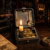 Mechanical Candle Box, 19 Century Vintage Wind-Up Pocket Igniter & Candle Holder, Retro Brass Victorian Flame Igniter Candle Box with Mechanical Riser