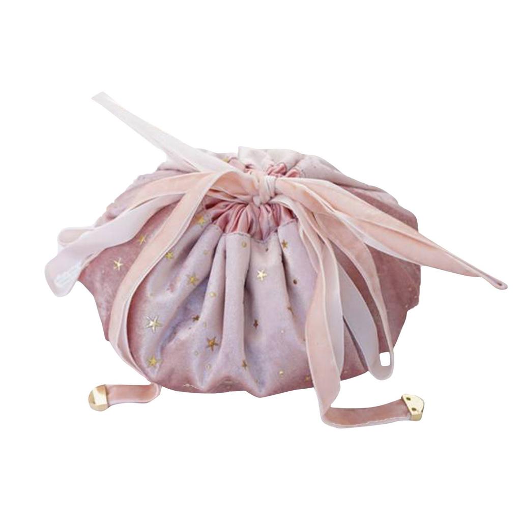 Drawstring Makeup Bag,20 Inch Travel Cosmetic Bag,Opens Flat For Easy Access