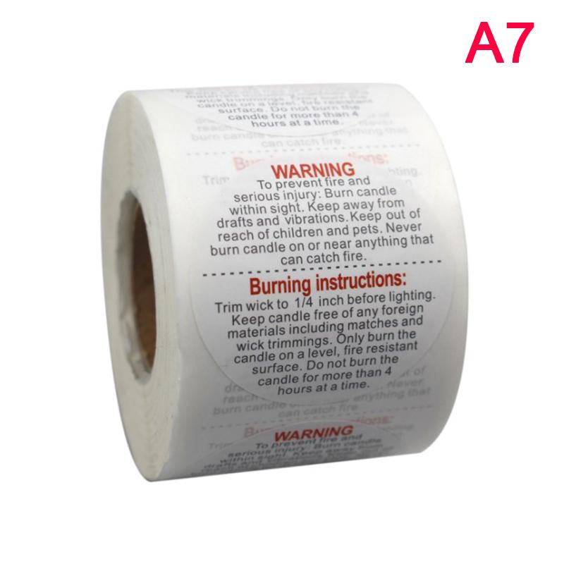 1Roll Fragile Stickers Candle Warning Label Candle Jar Container Stickers Waterproof Wax Melting Safety Label Vow Sticker Label