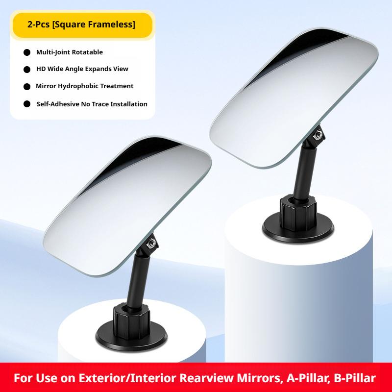 

SEAMETAL 360° Adjustable HD Glass Car Blind Spot Mirror Wide Angle Safety Auxiliary Mirror Vehicles Universal Car Accessories Squre 2pcs