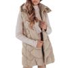 Women's  And Winter Temperament Sleeveless Cardigan Mid-length Cotton Vest Vest Coat