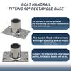 22mm 25mm 30mm 32mm 90 Degree Square Handrail Rail Bases Marine Boat Yacht Rail Mounting Brackets 316 Stainless Steel