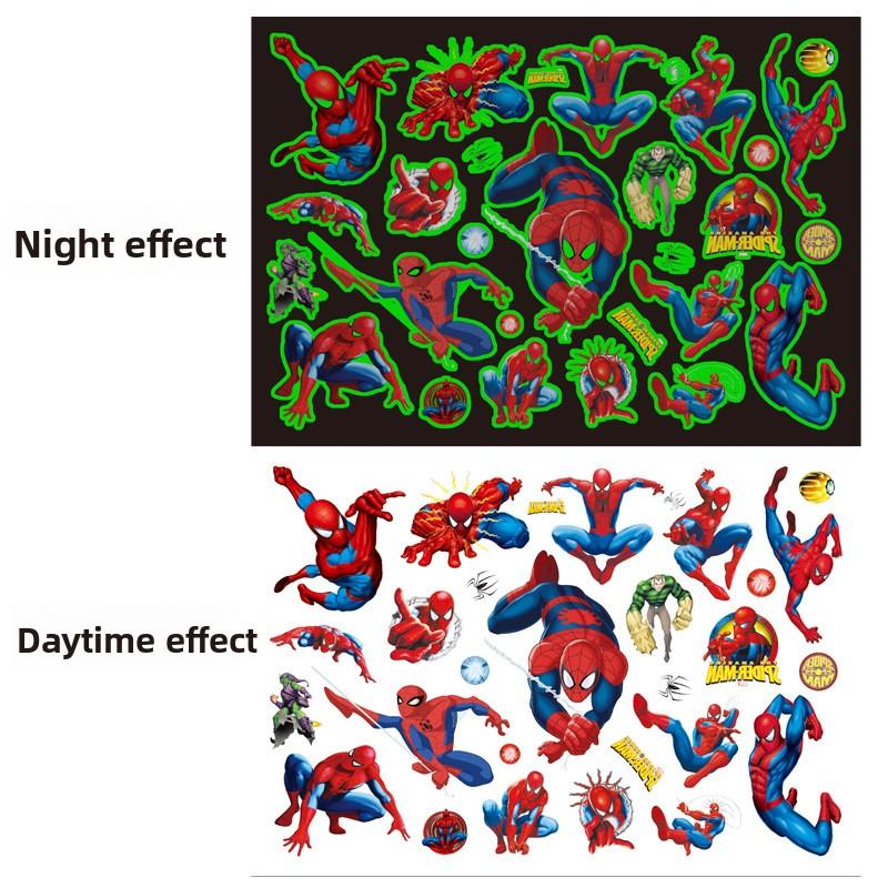 Glow-in-the-dark SpiderMan temporary tattoo stickers children's tattoo birth date celebration tattoo transfers water transfer stickers