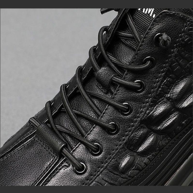 Herren-Business-Freizeitschuhe aus Leder, Papa-Schuhe mit dicker Sohle, bequeme, trendige Freizeitschuhe zum Schnüren